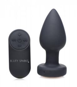 Booty Sparks Silicone LED Plug Vibrating Medium Black